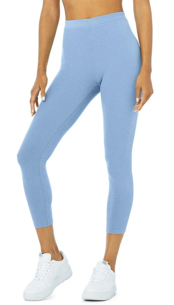 Alo Ribbed High-Waist 7/8 Blissful Legging size medium - Image 2