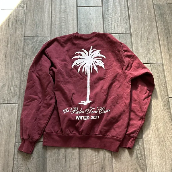 Palm tree crew pullover sweatshirt Red - Image 3