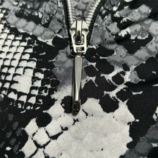 Jamie Sadock Golf Top Womens S Snake Print Sleeveless 1/4 Zip Stretch‎ Black - Image 6