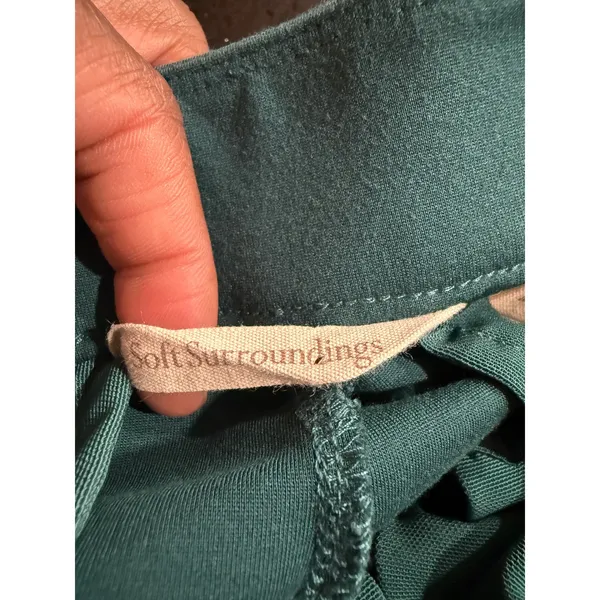 Soft‎ Surroundings Metro Ponte Knit Pants Teal Green Cropped Tapered PL 3GM70 - Image 4