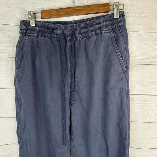 Faherty Women S Navy Essential Travel Pants Pull On Linen Modal Blend Drawstring - Image 3