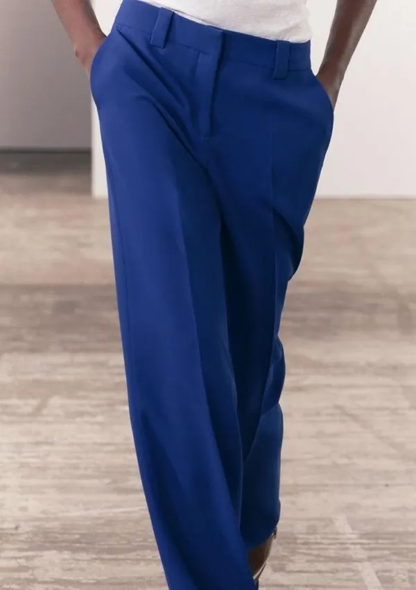 Fitted Tuxedo Blazer Collection Ss24 Bluish Collection Flared Pants Set Small - Image 3