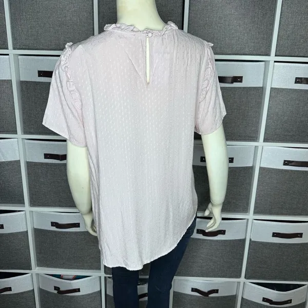 Bohme Ruffle Short Sleeve Top in Rose Size Small - Image 2