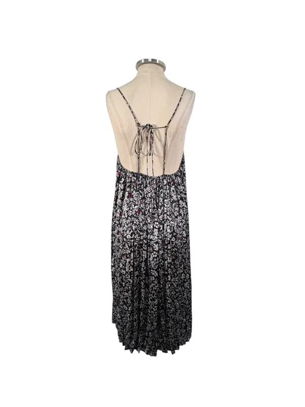 ZARA Satin Floral Sleeveless Midi Dress Size Medium - Image 6
