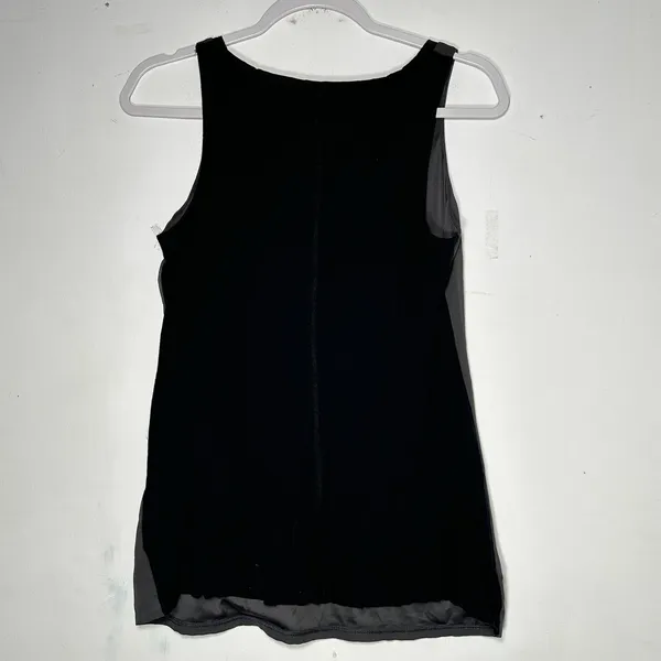 Express Womens Mixed Media Tank Top Grey Black Scoop Neck‎ Sleeveless Small 8584 - Image 2