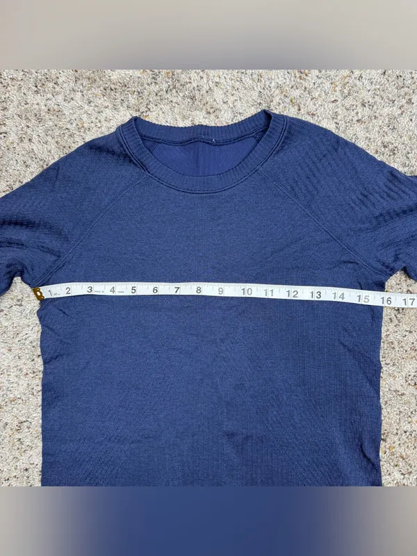 Lululemon Rest Less Long Sleeve Pullover Top Shirt Night Sea Navy Blue 6 W3BARS - Image 6