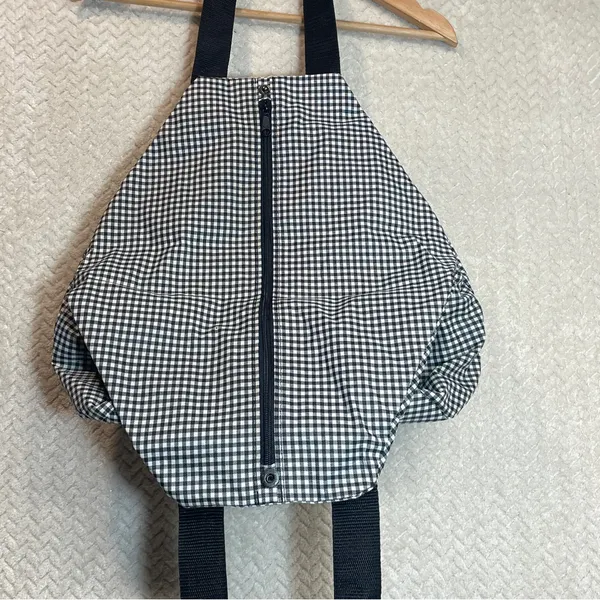 Vintage 90s Guess Gingham Tote‎ Bag Black White Checkered Round Shoulder Purse - Image 6