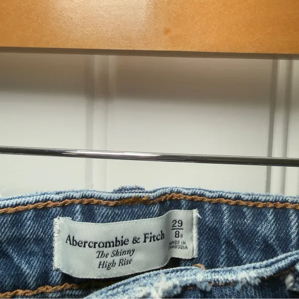Abercrombie & Fitch The Skinny High Rise Curve Love‎ Button Fly Jeans Size 29 - Image 6