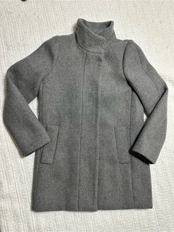 J. Crew Gray Stand Collar Wool-Blend Pea Coat - Image 4