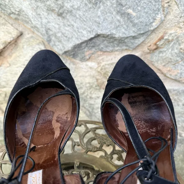 Gucci Vintage Black Suede Heels size 7 - Image 5
