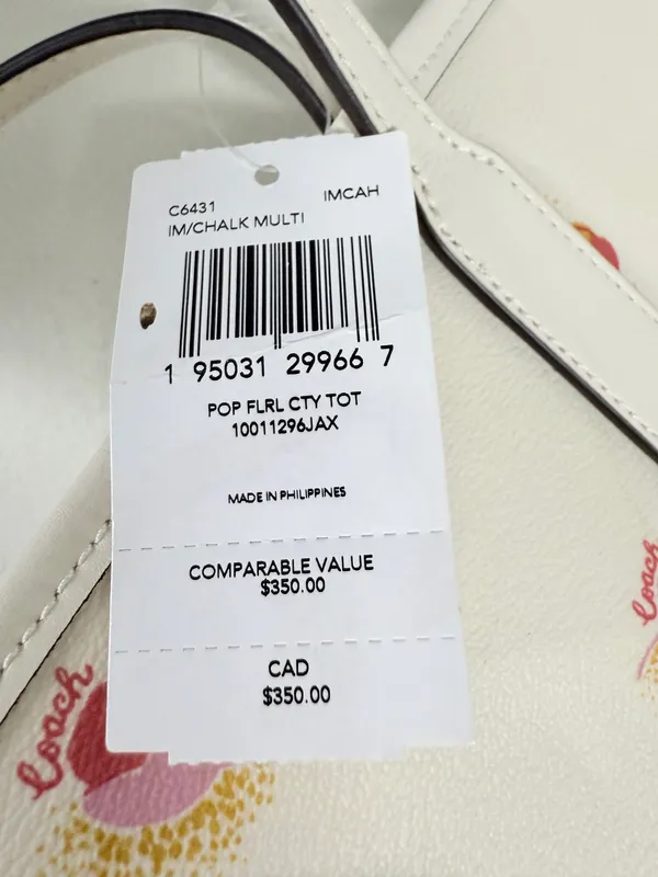 Nwt！Coach City Tote With Pop Floral Print (Coach C6431) - Image 7