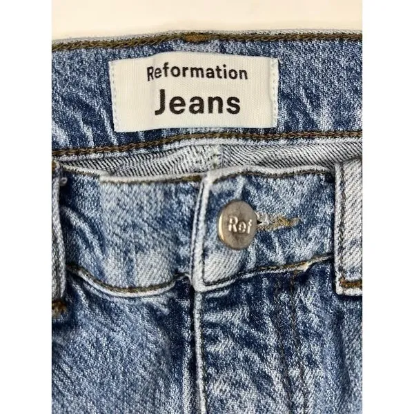 Reformation Jeans Palermo High Rise Skinny Light Wash‎ Denim Size 24 - Image 3