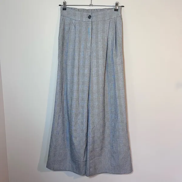 Anthropologie Amadi Plaid Pleated High Rise Wide Leg Trouser Pants M - Image 2