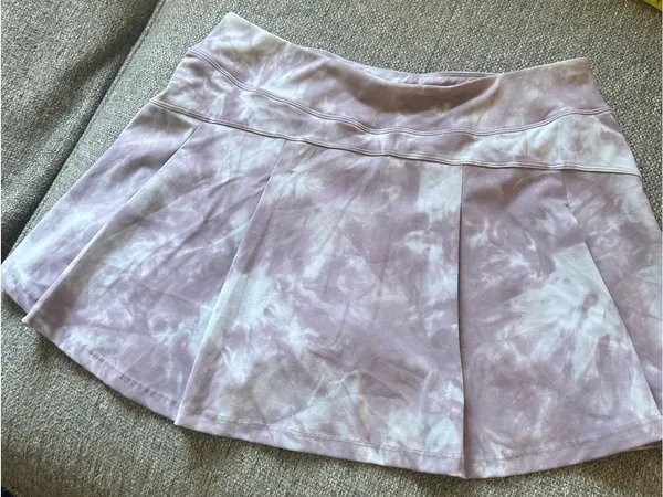 Stelle Pleated Tennis Skirt - Lavender & White Tie-Dye | Size Large - Image 8