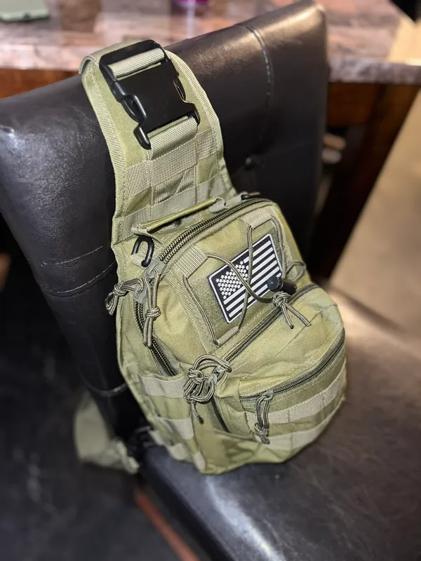 Sling Tote Hunter Green Hiking bAg/ Fishing - Image 2
