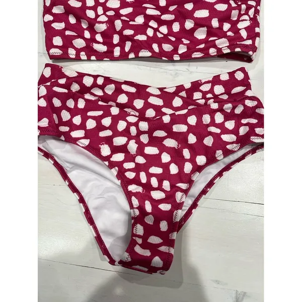 Bikini NEW W TAGS!‎ Pink with white spots size medium - Image 3