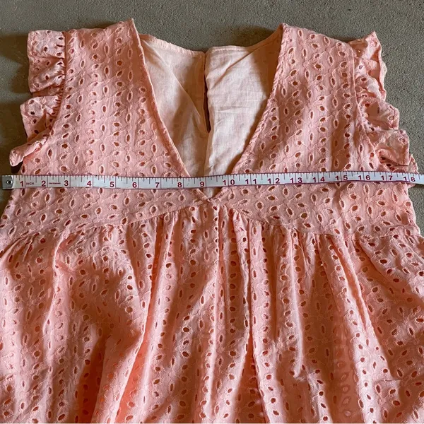 Peach Spring Dress Pink Size M - Image 9