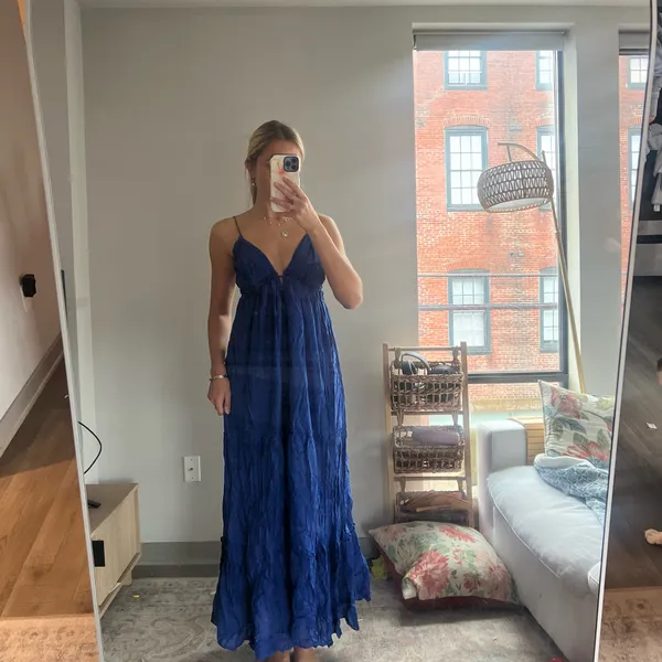Anthropologie Alissa Tiered Maxi Dress Blue - Image 5