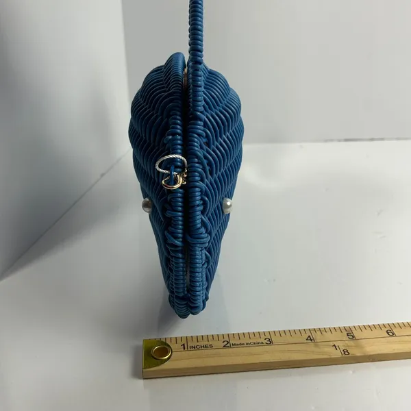 Tommy Bahama Blue Whale Wicker‎ Crossbody Bag Novelty Nautical Purse - Image 3