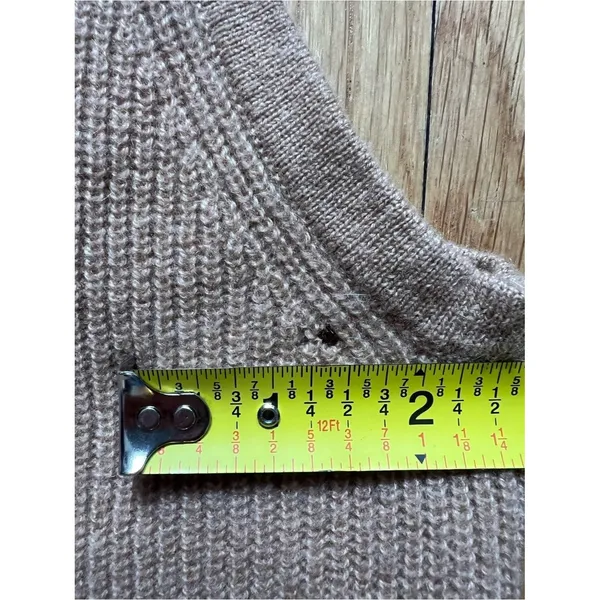 Saks Fifth Avenue Cashmere Sleeveless Ribbed Turtleneck Sweater Beige Oatmeal L - Image 7