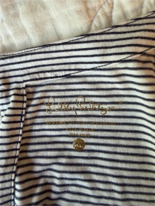 Lilly Pulitzer Navy Striped 3/4 Sleeve Boatneck Dress Size XL - Image 5