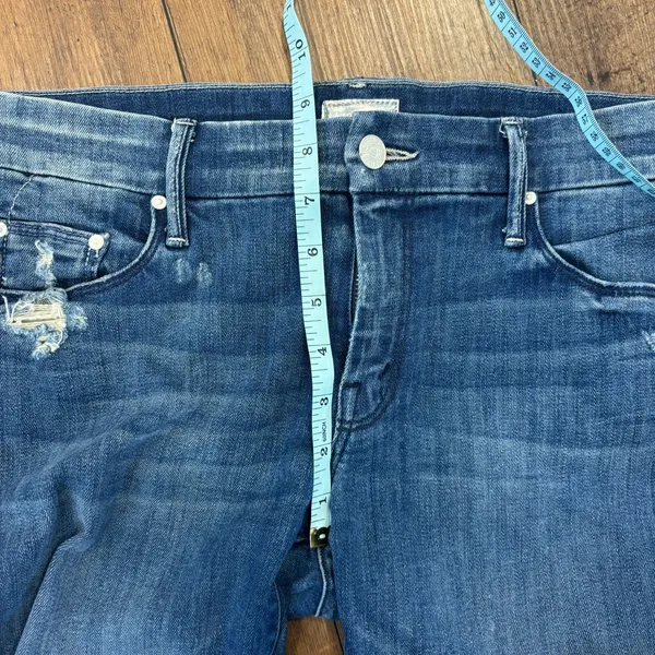 Mother Jeans The Looker Ankle Crop Zip Low Rise Skinny Jeans 31 Distressed 35x28 - Image 8