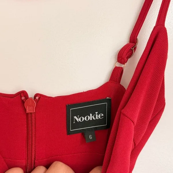 Nookie Red Heidi Bodycon Dress‎ Date Night Prom Formal Cocktail Miami Size 6 - Image 7