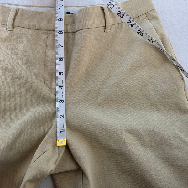 Ann Taylor Curvy Fit Ankle Pants Beige Cotton Stretch Trousers Size 6 - Image 8