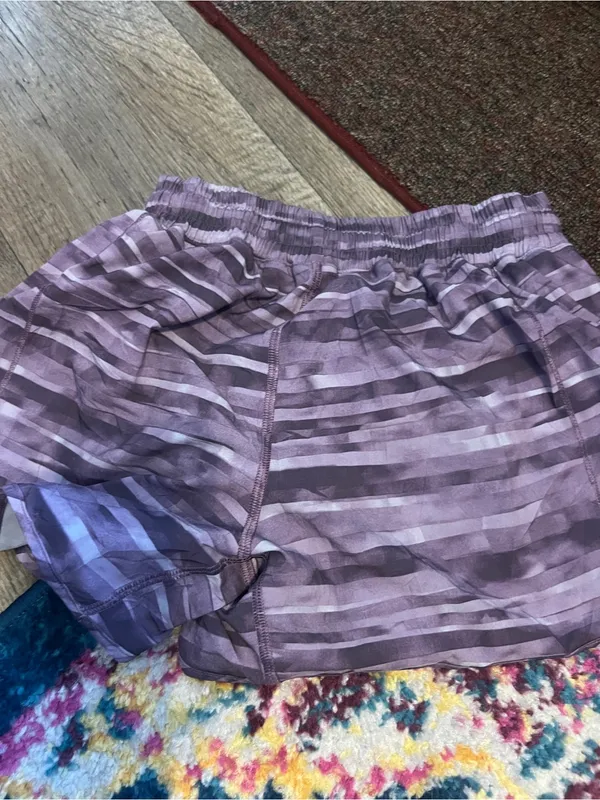 lululemon hotty hot Purple Striped Women's Running Shorts - Image 9