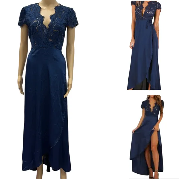 Showpo Kiss Of True Love Blue Lace Bodice Wrap Skirting Maxi Dress Womens 6 - Image 6
