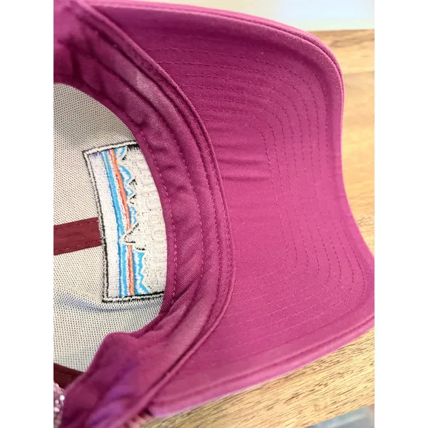 Patagonia P-6 Logo Trucker Hat Magenta Purple‎ White Mesh Snapback Cap - Image 7