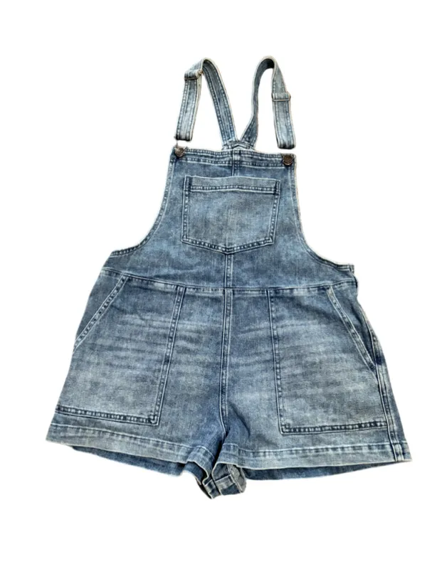 Aerie Werk & Play Denim Shortalls Women’s Size M Blue - Image 3