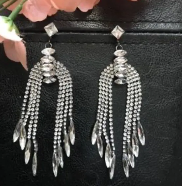 Kay Jewelers Silver dangling prom earrings - Image 2