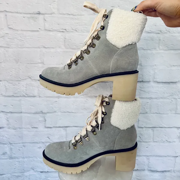 NEW Grey Sherpa Boots Gray Size 6.5 - Image 5