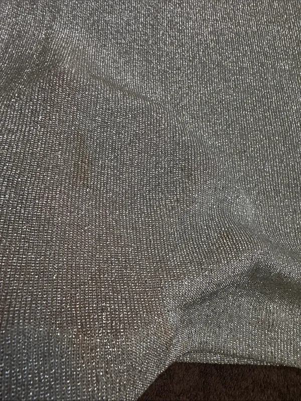 Vintage 80s 90s Alexis Fashions Silver Metallic Lurex Knit Dress Made in USA - Image 6