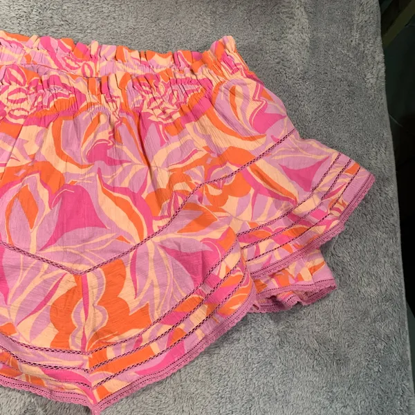 Aerie Pink and Orange Ruffled Skort - Image 5