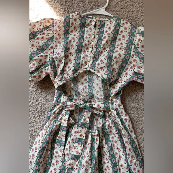 Vila mini dress with cut out back in striped floral print, size EU36 - US 4/6 - Image 5