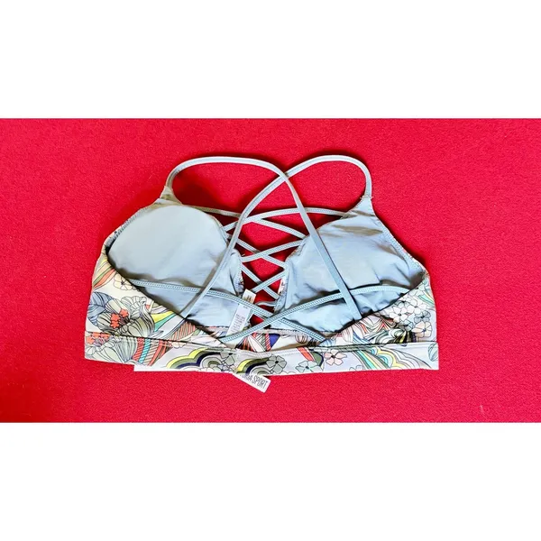 Victoria's Secret Sport Bra Floral Print Strappy Cage Back Wireless - Image 2