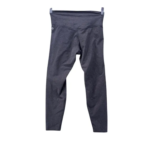 Popflex Gray Crossover Cropped Leggings Size Large Heathered Activewear Yoga - Image 2