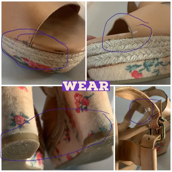 Jessica Simpson "Jp Mason" Brown Faux Leather & Floral Print Wedge Sandals (8) - Image 13