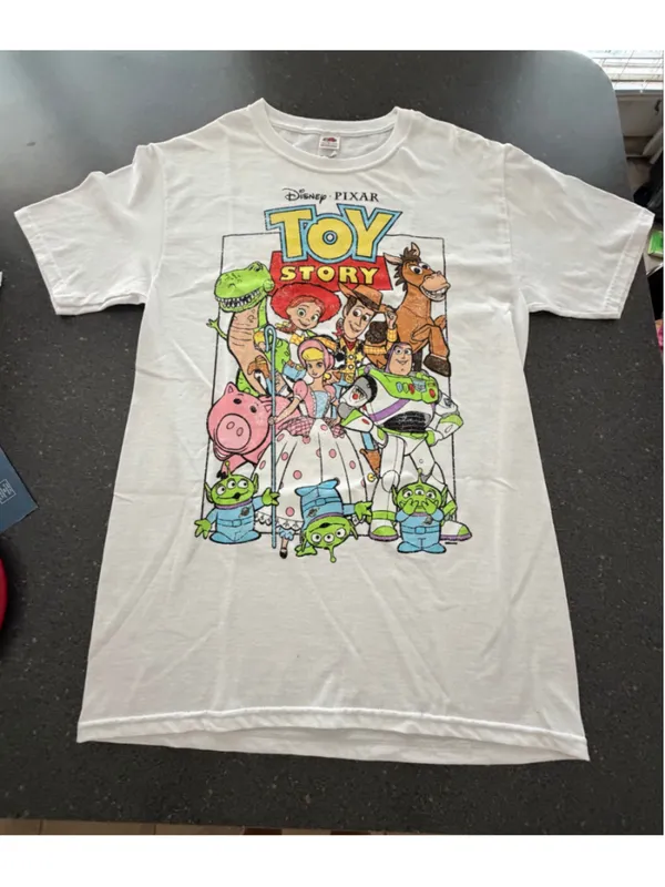 Fruit of the Loom Disney Pixar Toy Story Cast Graphic T-Shirt White Size Small S Woody Buzz - Image 9