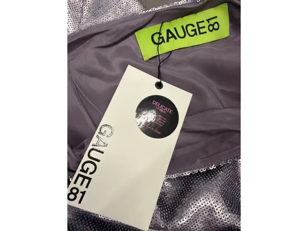 Gauge81 Nayar Sequin One Shoulder Mini Dress Lilac Purple Womens Size XS - Image 7