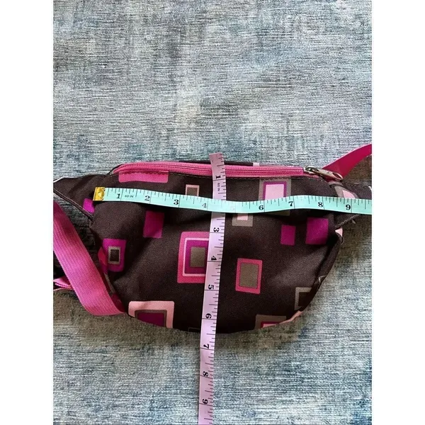 Jansport Pink Brown Geometric Print Fanny Pack Belt Bag - Image 7