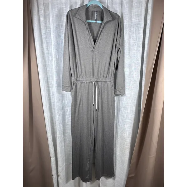 Vuori Lux Intentions Jumpsuit Smoke Heather Grey Womens Medium Travel Comfy - Image 5