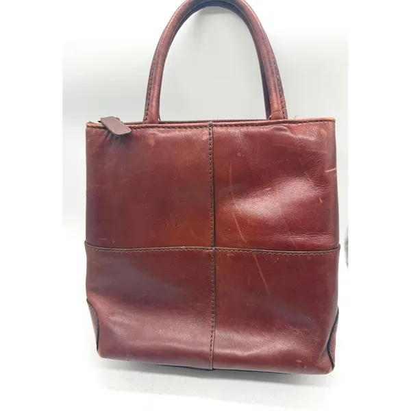 Etienne‎ Aigner Satchel Bag Womens Small Brown Leather Top Handle Logo Purse - Image 2