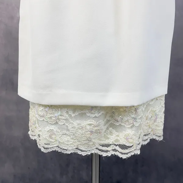 Feminine Lace Trim Slip Dress Size 5/6 Mini Sequin Bridal Romantic Cocktail‎ - Image 5