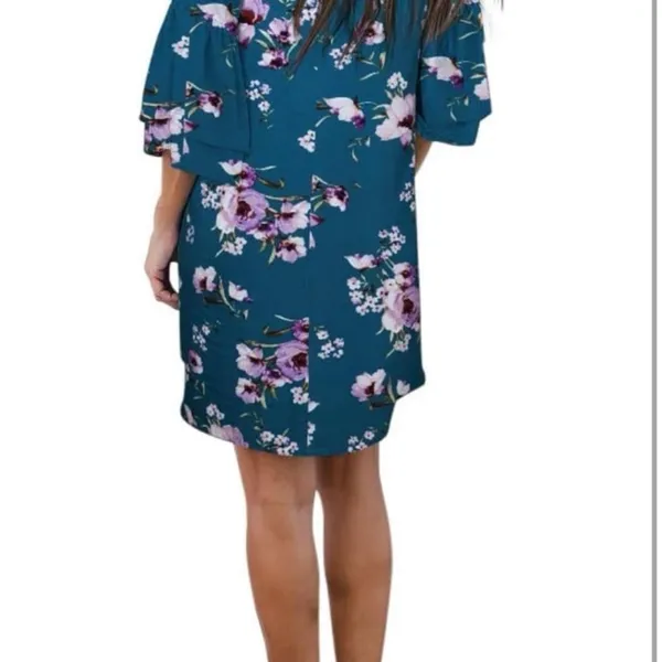 Floral Dress Belongsci Size Large Blue - Image 7