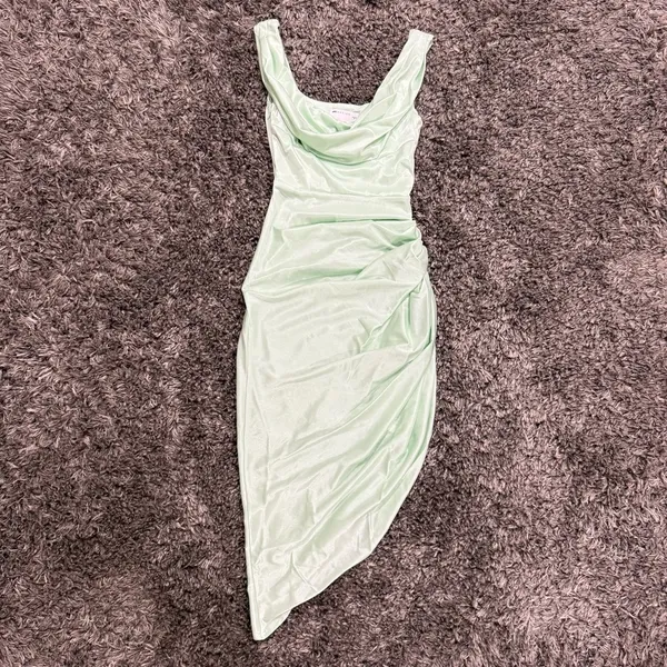 ASOS Design Cowl Corset Draped Midi Dress in Mint, Size 2​​​​​​ - Image 3
