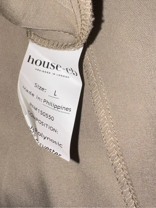 NEW House OF CB Samaria Corset Fit & Flare Midi Dress Taupe sz L - Image 10
