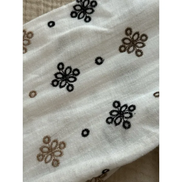 Soft Surroundings Gauze‎ Top Womens 1X White Embroidered Leopard Cotton Blouse - Image 7